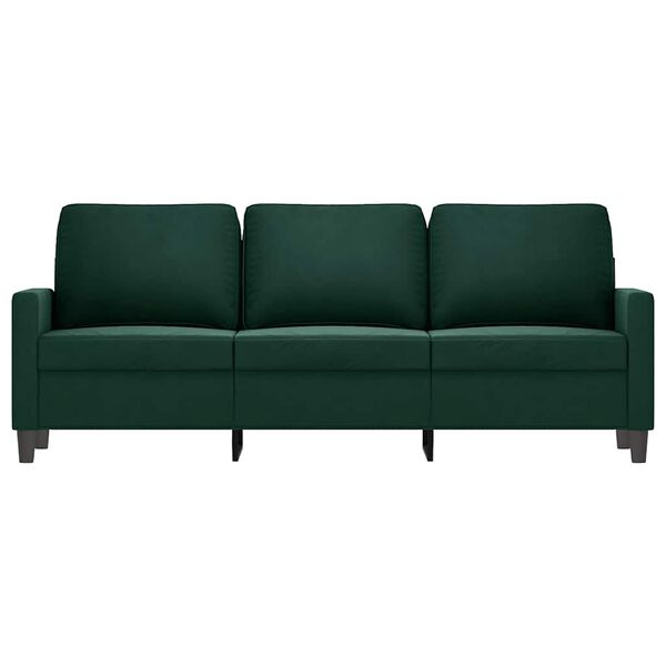 vidaXL Canap&eacute; &agrave; 3 places Vert fonc&eacute; 180 cm Velours