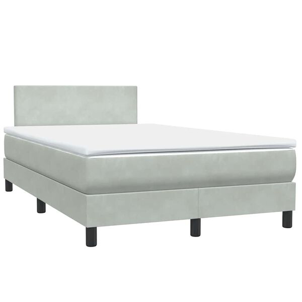 vidaXL Sommier &agrave; lattes de lit et matelas gris clair 120x210cm velours