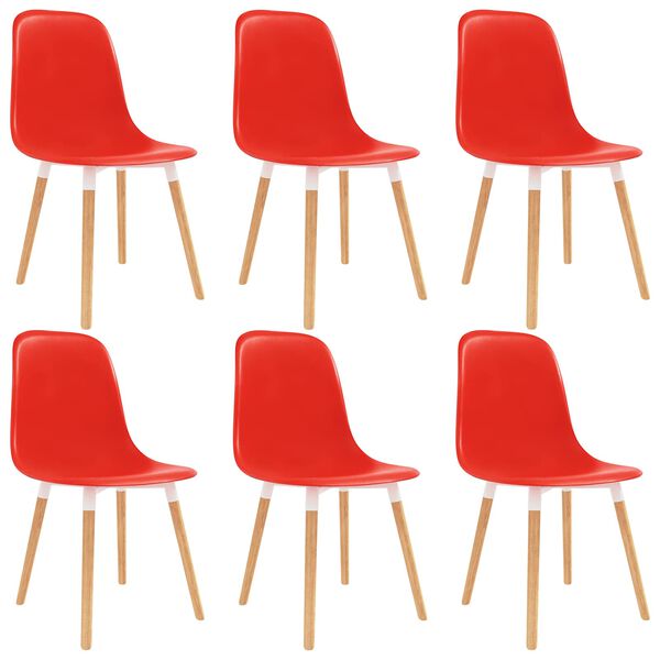 vidaXL Chaises de salle &agrave; manger 6 pcs Rouge 47 x 50,5 x 83 cm