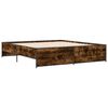 vidaXL Cadre de lit sans matelas ch&ecirc;ne fum&eacute; 180x200 cm