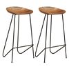 vidaXL Tabourets de bar lot de 2 bois d'acacia massif