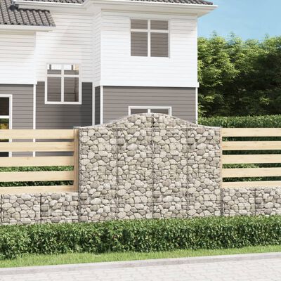 vidaXL Paniers à gabions arqués 11 pcs 200x50x160/180 cm Fer galvanisé