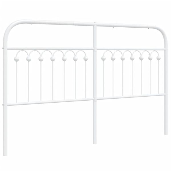 vidaXL T&ecirc;te de lit de remplacement m&eacute;tal blanc 150 cm