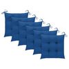 vidaXL Chaises de jardin lot de 6 et coussins bleu Bois de teck solide