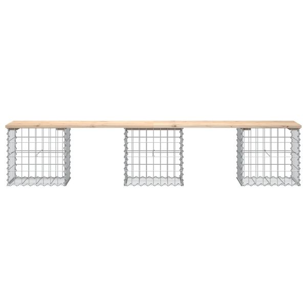 vidaXL Banc de jardin design de gabion 203x44x42 cm bois massif de pin