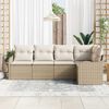 vidaXL Ensemble de canap&eacute; de jardin 5 pcs Beige polyrotin