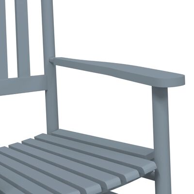 vidaXL Chaises à bascule lot de 2 table pliable gris massif peuplier