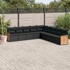 vidaXL Salon de jardin 9 pcs avec coussins noir résine tressée