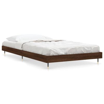 vidaXL Cadre de lit sans matelas chêne marron 90x200cm bois ingénierie