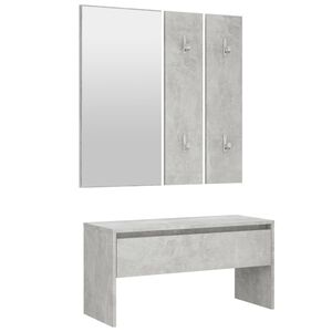 vidaXL Ensemble de meubles de couloir Gris b&eacute;ton Bois d'ing&eacute;nierie