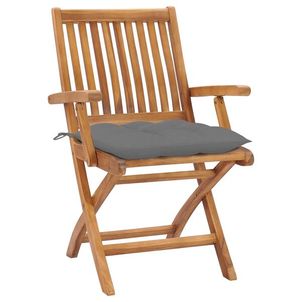 vidaXL Chaises pliables de jardin avec coussins lot de 6 Bois de teck
