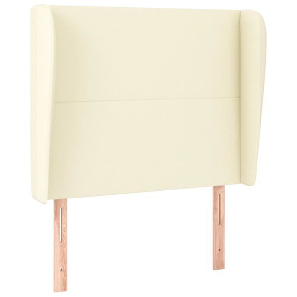 vidaXL T&ecirc;te de lit avec oreilles Cr&egrave;me 103x23x118/128 cm Similicuir