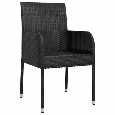 vidaXL Chaises de jardin lot de 2 avec coussins Résine tressée Noir