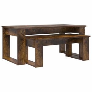 vidaXL Ensemble de tables basses 2 pc Ch&ecirc;ne fum&eacute; 100 x 50 x 42 cm