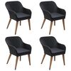 vidaXL Ensemble &agrave; manger de jardin 5 pcs noir