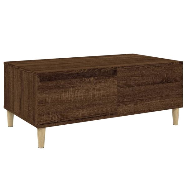 vidaXL Table basse Ch&ecirc;ne marron 90x50x36,5 cm Bois d'ing&eacute;nierie