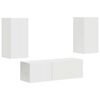 vidaXL Ensemble de meuble TV mural 4 pcs Blanc Bois d'ing&eacute;nierie
