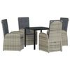 vidaXL Ensemble de salle &agrave; manger pour jardin 5 pc Gris polyrotin