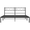 vidaXL Cadre de lit m&eacute;tal sans matelas avec t&ecirc;te de lit noir 120x190cm