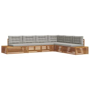 vidaXL 7 pc Ensemble de canap&eacute;s d'ext&eacute;rieur Gris Naturel et Clair