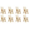 vidaXL Chaises pliantes avec coussins, 8 pi&egrave;ces, en bois d'acacia massif