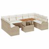 vidaXL Ensemble de canap&eacute; de jardin 10 pc Beige Poly rotin