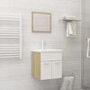 vidaXL Ensemble de meubles de bain 2 pcs Blanc/ch&ecirc;ne sonoma Agglom&eacute;r&eacute;