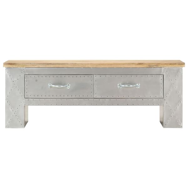 vidaXL Table basse aviateur 100x50x36 cm Bois de manguier massif
