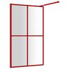 vidaXL Paroi de douche avec verre ESG transparent rouge 118x195 cm