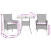 vidaXL Ensemble &agrave; manger de jardin et coussins 3pcs beige rotin acacia
