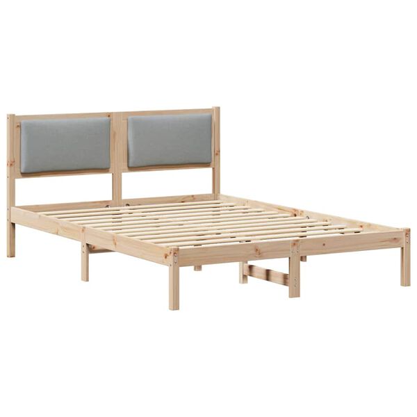 vidaXL Cadre de lit Gris clair 150 x 200 cm Pin massif