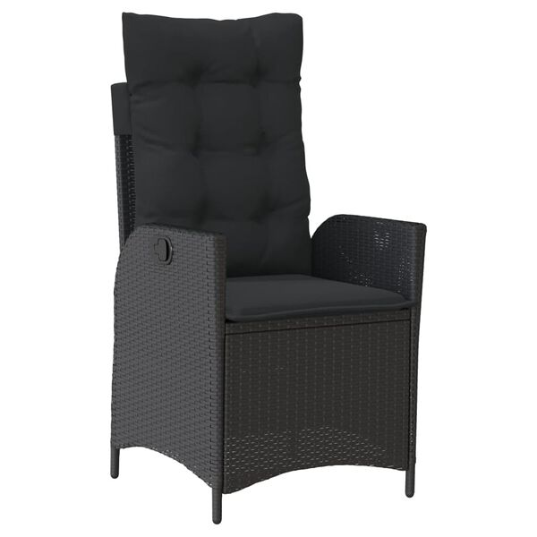vidaXL Ensemble &agrave; manger de jardin 9pcs coussins noir r&eacute;sine tress&eacute;e