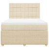 vidaXL Sommier &agrave; lattes de lit avec matelas Cr&egrave;me 160x200 cm Tissu