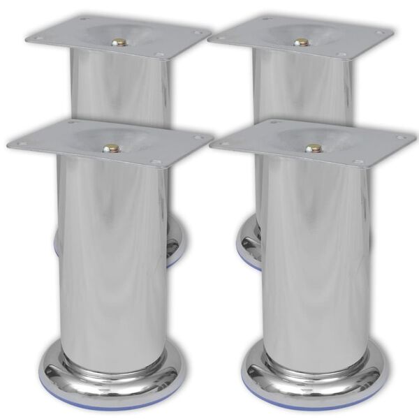 vidaXL Pieds ronds de canap&eacute; 8 pcs Chrome 120 mm
