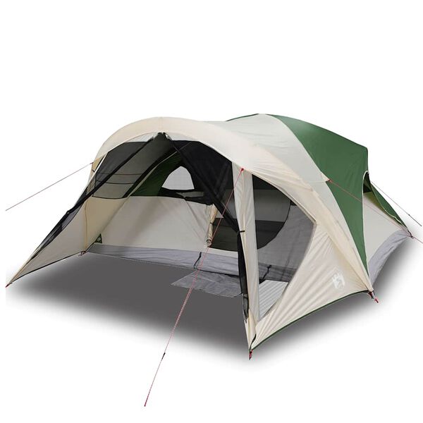 vidaXL Tente de cabine familiale 6 personnes vert imperm&eacute;able