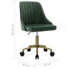 vidaXL Chaises pivotantes &agrave; manger lot de 4 vert fonc&eacute; velours
