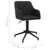 vidaXL Chaises pivotantes &agrave; manger lot de 2 noir tissu