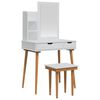 vidaXL Ensemble de Coiffeuse FAUSKE 4 pc Blanc 76 x 50 x 143 cm