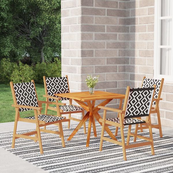vidaXL Ensemble &agrave; manger de jardin 5 pcs Bois d'acacia massif