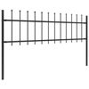 vidaXL Cl&ocirc;ture de jardin avec dessus en forme de lance en acier 1426 x 60 cm Noir