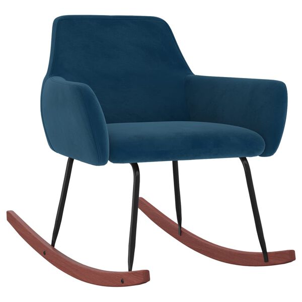 vidaXL Chaise &agrave; bascule Bleu Velours