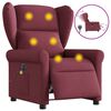 vidaXL Fauteuil de massage inclinable &eacute;lectrique Rouge bordeaux Tissu