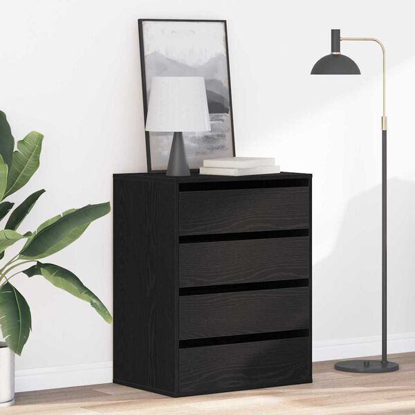 vidaXL Armoire &agrave; tiroirs Noir 60 x 41 x 76 cm Bois d'ing&eacute;nierie