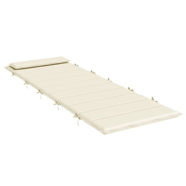 vidaXL Coussin de chaise longue cr&egrave;me 180x60x4 cm tissu oxford