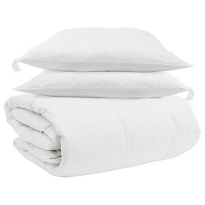 vidaXL Ensemble de Duvet avec oreiller 3 pi&egrave;ces Blanc Plume de canard