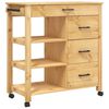 vidaXL Chariot de cuisine MONZA 84x40x88,5 cm bois massif de pin