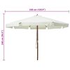 vidaXL Parasol d'extérieur avec mât en bois 330 cm blanc sable