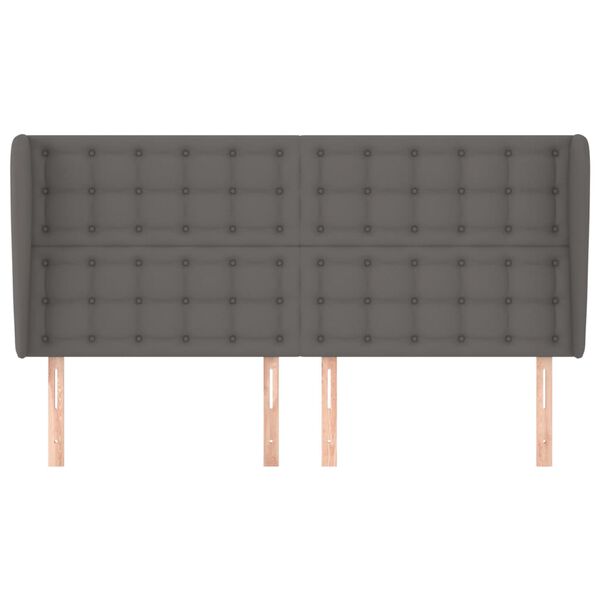 vidaXL T&ecirc;te de lit avec oreilles Gris 183x23x118/128 cm Similicuir