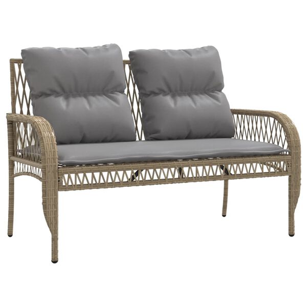 vidaXL Salon de jardin avec coussins 4 pcs beige r&eacute;sine tress&eacute;e