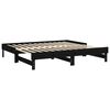 vidaXL Lit coulissant sans matelas noir 2x(75x190) cm